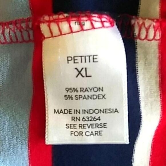 Westport Stripe Keyhole Front Tie-Knot Split Sleeves Dress Size Petite XL - Picture 9 of 9